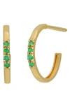 Bony Levy 18k Yellow Gold Hoop Earrings In 18k Yellow Gold - Emerald