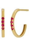 Bony Levy 18k Yellow Gold Hoop Earrings In 18k Yellow Gold - Ruby