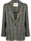 Isabel Marant Étoile Checked Wool Single Breasted Blazer In 90be Beige