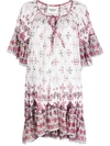 Isabel Marant Étoile Minikleid Aus Bedruckter Baumwolle In 20wh White