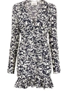 Isabel Marant 'lara' Printed Silk Mini Dress In 01bk Black