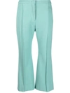Jil Sander Cropped Mid-rise Trousers With Slit Pockets In Clear Blue