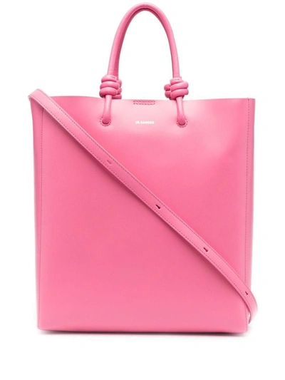Jil Sander Logo Detailed Medium Tote Bag In Pink