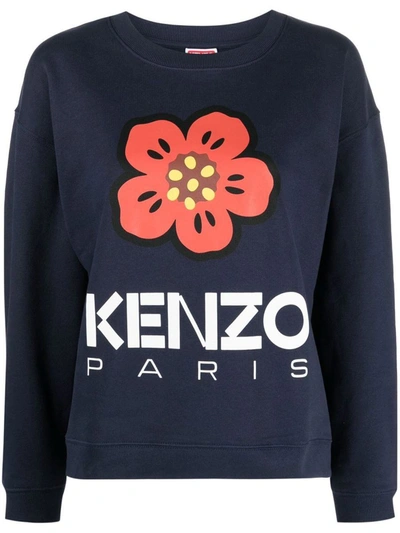 Kenzo Boke Placed Regular Sweatshirt Clothing In 77 Midnight Blue