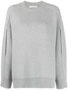 Lanvin Pull À Col Rond Et Dos Cape En Laine Et Cachemire Pour Femme In Grey