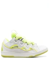 Lanvin Curb Leather Sneakers In White