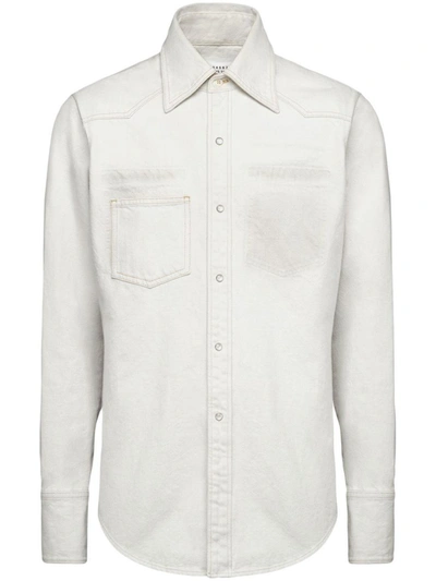 Maison Margiela Cotton Long-sleeve Shirt In White