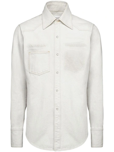 Maison Margiela Cotton Long-sleeve Shirt In Gesso