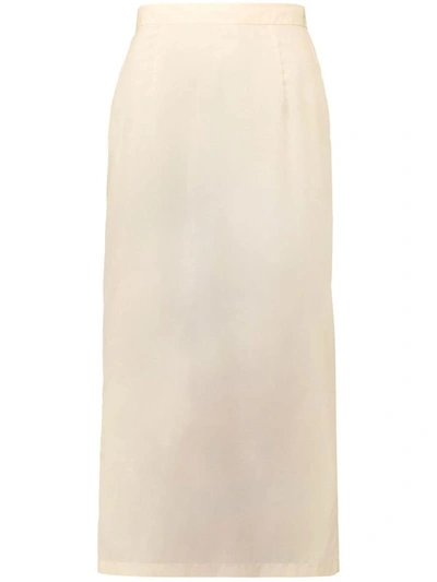 Maison Margiela High-waisted Chiffon Midi Skirt In Yellow
