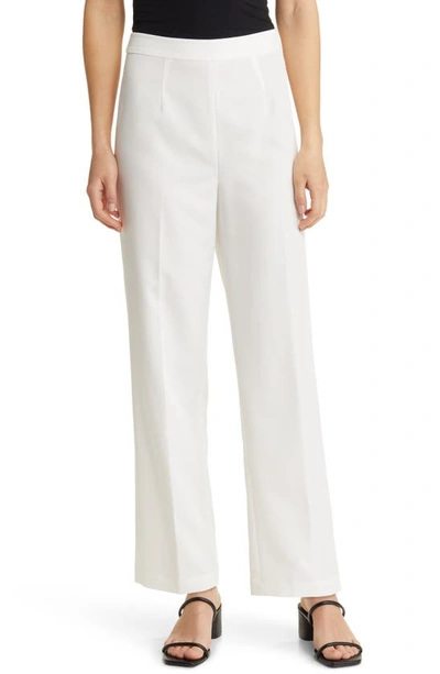 Ming Wang Knit Ankle Trousers In White