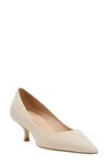 Stuart Weitzman Stuart Pointed Toe Kitten Heel Pumps In Dune