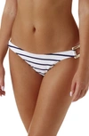 Melissa Odabash Paris Bikini Bottoms In White/ Blue Stripe