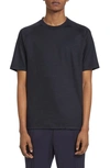 Zegna High Performance Wool Short Sleeve Tee In Navy