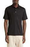 Zegna High Performance Wool Polo Shirt In Black