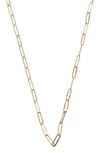 ARGENTO VIVO STERLING SILVER HAMMERED PAPER CLIP CHAIN NECKLACE