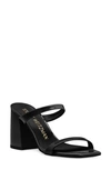 Stuart Weitzman Flareblock 85 Slide Sandal In Black Patent