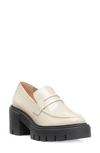 Stuart Weitzman Beige Leather Moccasin Rubber Sole In White