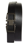 Ferragamo Double Gancio Reversible Belt In Nero Cocoa Brown