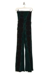 Go Couture Strapless Tube Jumpsuit In Ribbed Emerald Island
