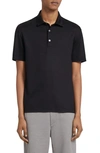 Zegna Wool Polo Shirt In Navy