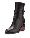 CHRISTIAN LOUBOUTIN KARISTRAP LEATHER 70MM RED SOLE ANKLE BOOT,PROD124420041