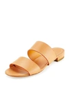 MANSUR GAVRIEL LEATHER DOUBLE-STRAP SLIDE SANDAL, CAMELLO,PROD115840252