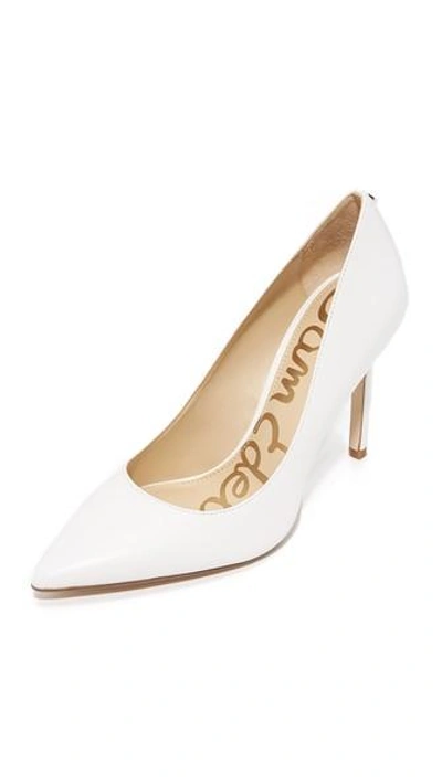 Sam Edelman Beth Croc-effect Leather Pumps In Desert Sun Ivory