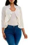 Nina Leonard Ruffle Bolero In Ivory