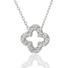 Suzy Levian Cubic Zirconia Sterling Silver Clover Pendant In White