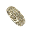 Suzy Levian Sterling Silver Yellow Sapphire And Diamond Accent Eternity Pave Ring
