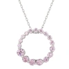 SUZY LEVIAN STERLING SILVER PINK CUBIC ZIRCONIA CIRCLE JOURNEY NECKLACE