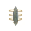 ADORNIA FINE ADORNIA LABRADORITE MARQUIS RING 14K GOLD VERMEIL