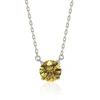 Suzy Levian Sterling Silver Sapphire Solitaire Pendant Necklace In Yellow