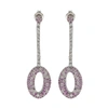 Suzy Levian Sterling Silver 4 2/3ct Tgw Pink Sapphire And Diamond Accent Pave Earrings In Pink