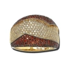 Suzy Levian Gold Plated Sterling Silver Red And White Cubic Zirconia Anniversary Ring In Yellow