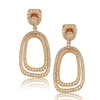 Suzy Levian Rose Sterling Silver Cubic Zirconia Earrings In Pink