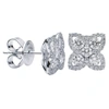 Suzy Levian 18k White Gold & 0.91 Tcw Diamond Flower Cluster Stud Earrings In White