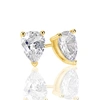 Suzy Levian Yellow Sterling Silver Pear Shape Cubic Zirconia Studs