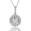 Suzy Levian Pave Solitaire Cubic Zirconia Sterling Silver Rope Pendant In White