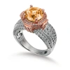 SUZY LEVIAN TWO-TONE STERLING SILVER CITRINE RING