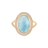 ADORNIA FINE ADORNIA LARIMAR HALO RING 14K GOLD VERMEIL