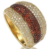 Suzy Levian Gold Over Sterling Silver Cubic Zirconia Reddish Brown Ring