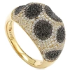 Suzy Levian Sterling Silver Pave Cubic Zirconia Ring In Yellow