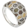 Suzy Levian Sterling Silver Pave Cubic Zirconia Ring In Multi