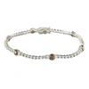 SUZY LEVIAN STERLING SILVER BROWN AND WHITE CUBIC ZIRCONIA TENNIS BRACELET