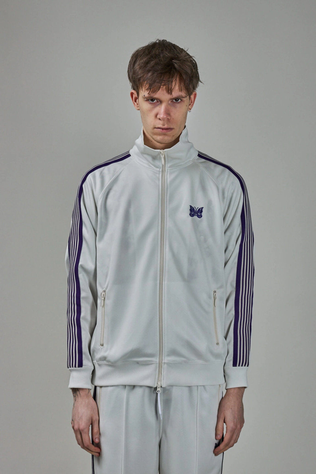 Needles Poly Smooth Track Jacket Ice In White | ModeSens