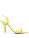 3juin 100mm Pointed Open-toe Sandals In Yellow &amp; Orange