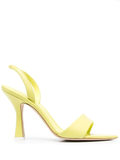 3juin 100mm Pointed Open-toe Sandals In Yellow &amp; Orange