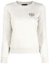 Apc A.p.c. Rue Madame Sweatshirt With Logo In Beige