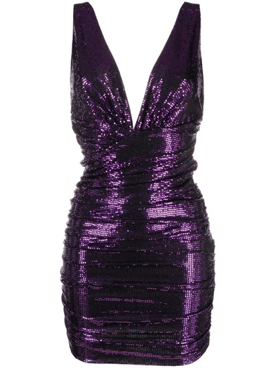 Alexandre Vauthier Sequin Mini Dress In Purple
